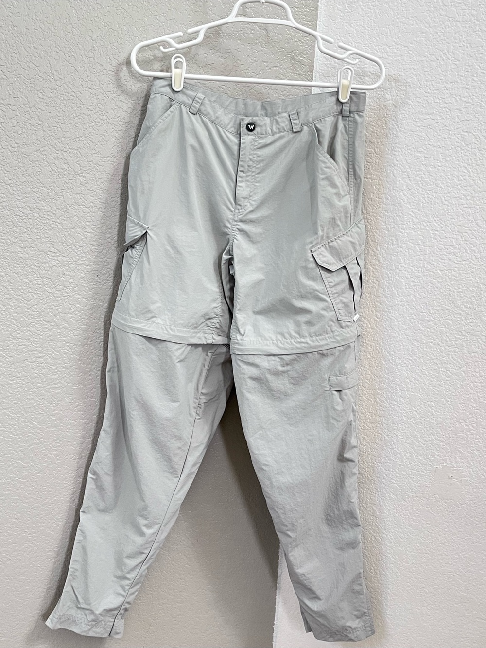 White Sierra Light Gray Convertible Cargo Pants